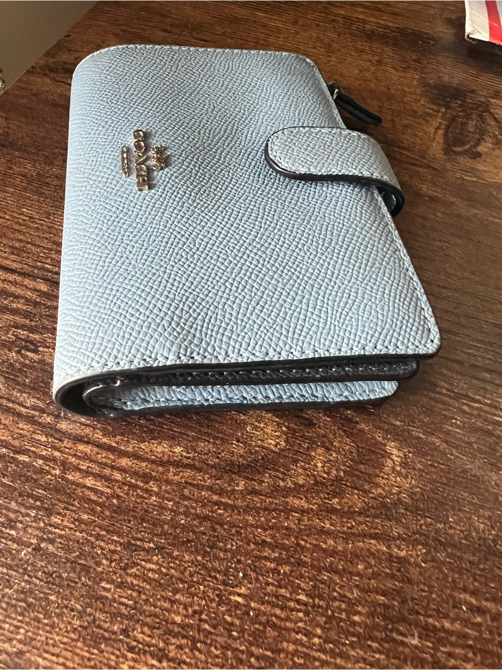Coach Textured Zip Wallet in Light Blue - Picture 2 of 4